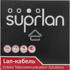 Кабель информационный Suprlan Premium 01-0307-1, cat.5e U/UTP 4 пары 24AWG LSZH, универсальный, 305м, серый