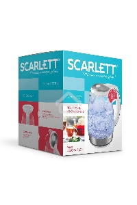 Чайник электрический Scarlett SC-EK27G104 1.7л. 2200Вт белый корпус: стекло/пластик