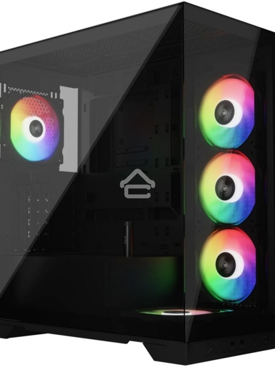 Компьютерный корпус XPG INVADER X BLACK (INVADERXMT-BKCWW) Mid-Tower Gaming ATX PC Case with Panoramic View, Tempered Glass Panels, and RGB Lighting Black