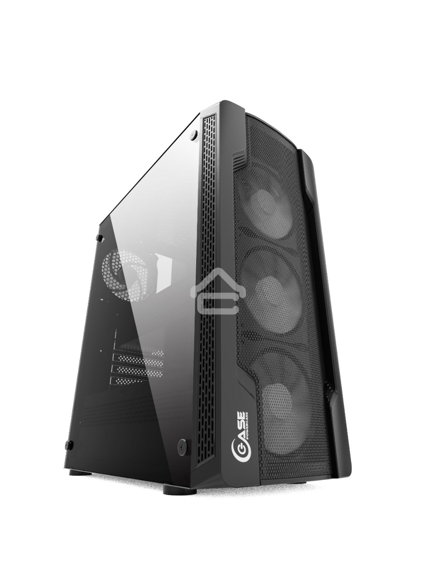 Компьютерный корпус Powercase Mistral X4 Mesh LED, Tempered Glass, 4x 120mm 5-color fan, чёрный, ATX  (CMIXB-L4)