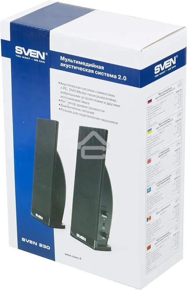 Колонки Sven 230 2.0 черный 4Вт