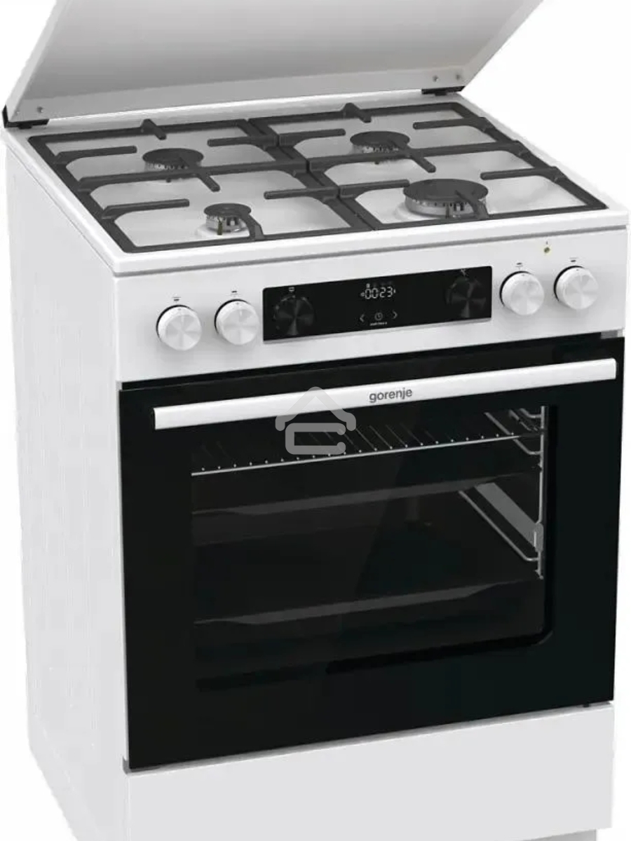 Плита комбинированная Gorenje GKS6C71WF белый, конфорок 4 газовых, духовка 71 л, 60 см x 85 см x 60 см