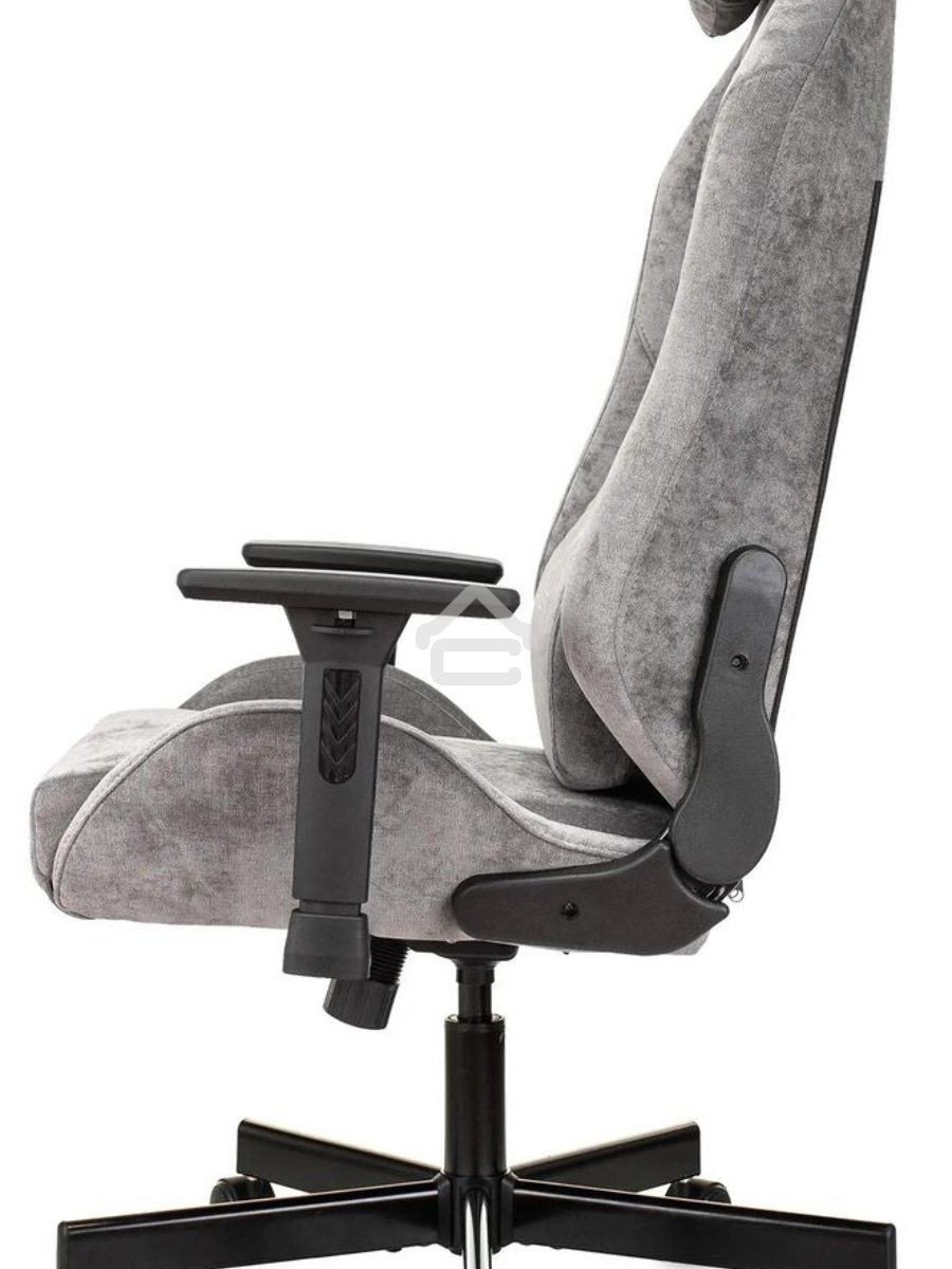 Кресло игровое Knight N1 Fabric серый Light-19 с подголов. крестовина металл
