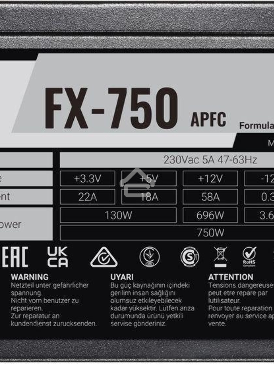 Блок питания Aerocool / Formula FX-750 RTL, 750Вт, 120мм, черный