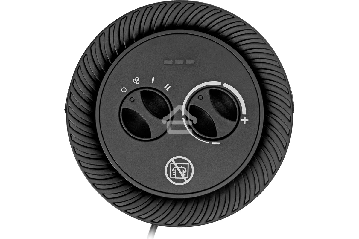 Тепловентилятор керамический Denzel DTFC-1200S, черный, 600/1200 Вт, 12 м2, 3 режима, термостат