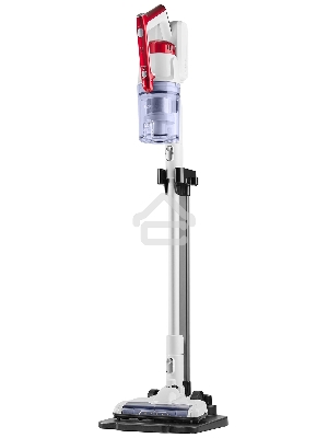 Пылесос вертикальный/ручной H-Clean HVC 102 SE белый/красный, питание от аккумулятора, 100 Вт, уборка сухая, пылесборник 0.65 л, работа от АКБ max 45 мин