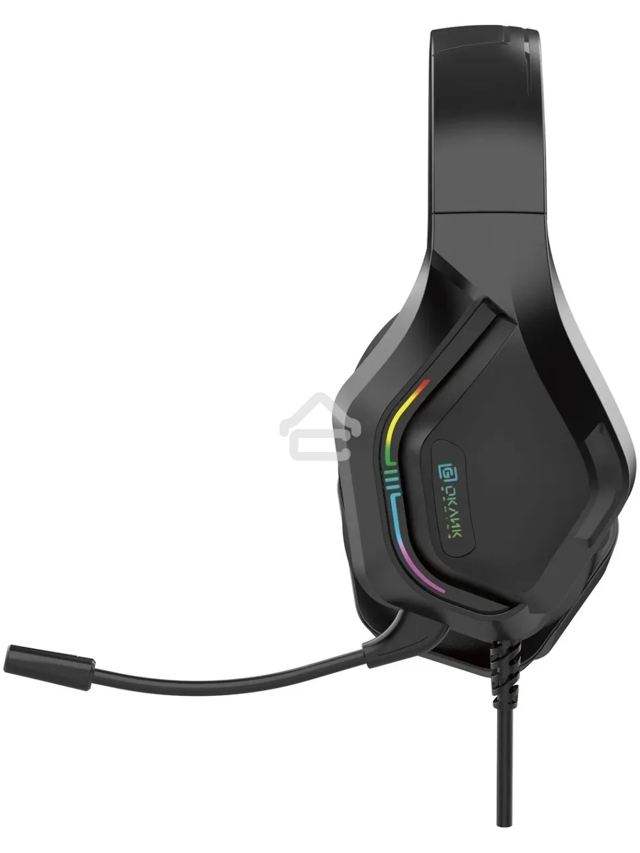 Наушники с микрофоном Oklick HS-L600G черный 2.2м мониторные USB оголовье (1939588)
