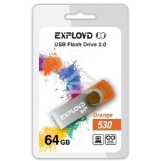 Флешка USB Exployd 530 Orange (EX064Gb530-O), 64Gb, USB 2.0, R/W 20/10, оранжевый Флешка USB Exployd 530 Orange (EX064Gb530-O), 64Gb, USB 2.0, R/W 20/10, оранжевый