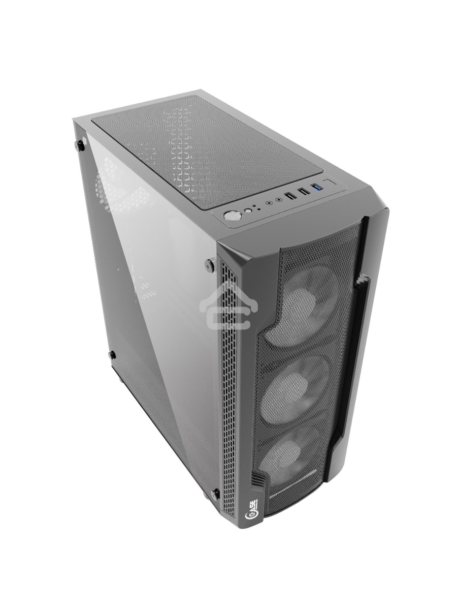 Компьютерный корпус Powercase Mistral X4 Mesh LED, Tempered Glass, 4x 120mm 5-color fan, чёрный, ATX  (CMIXB-L4)