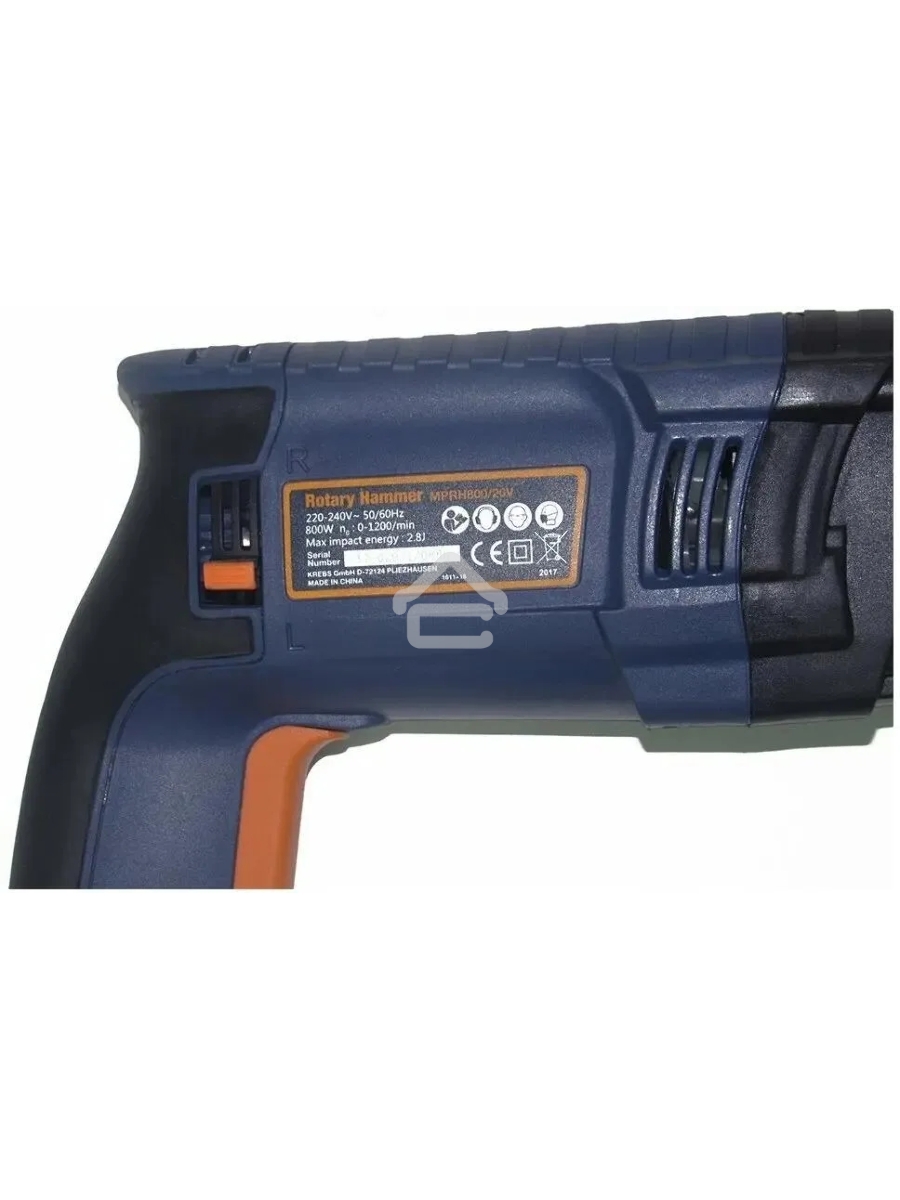 Перфоратор монтажный MAX-PRO MPRH800/26VP 800Вт, 0-1100 об/мин, 2,8 Дж, 3 режима, Д/Б/М-30/26/13, 3,4 кг, SDS-PLUS, антивибрационная ручка, резиновые вставки, рез