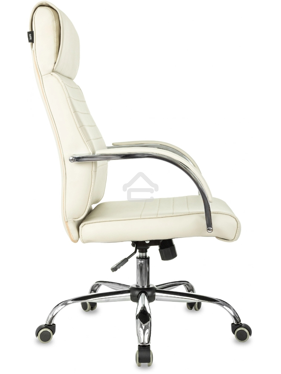 Кресло руководителя Бюрократ T-8010SL/IVORY слоновая кость, искусственная кожа, крестовина хром
