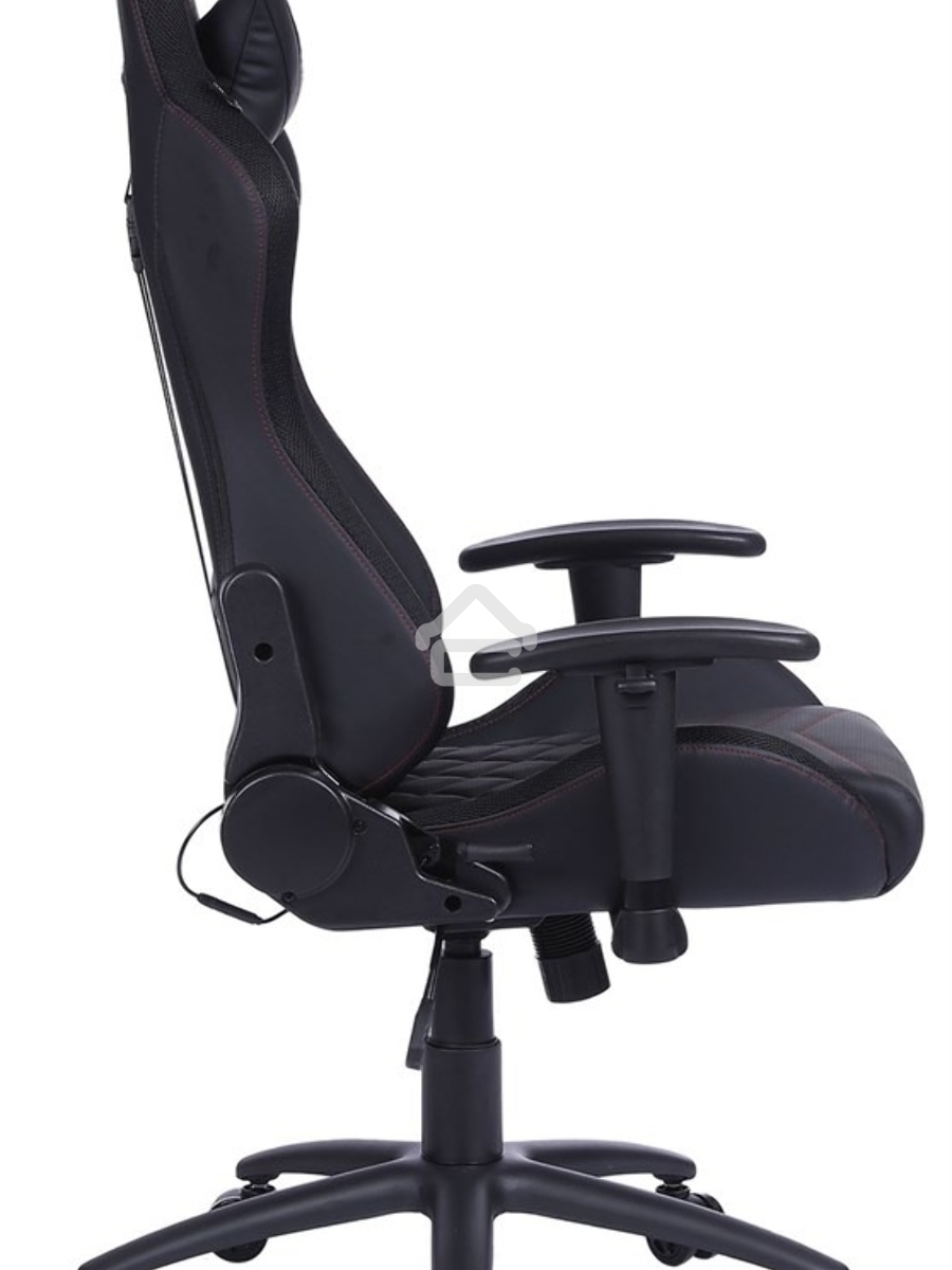 Кресло игровое Cactus CS-CHR-0099BLR черный/красный, сиденье черный/красный, эко.кожа, с подголов. крестовина металл, пластик черный