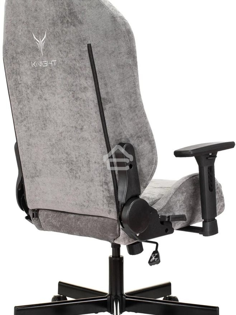 Кресло игровое Knight N1 Fabric серый Light-19 с подголов. крестовина металл