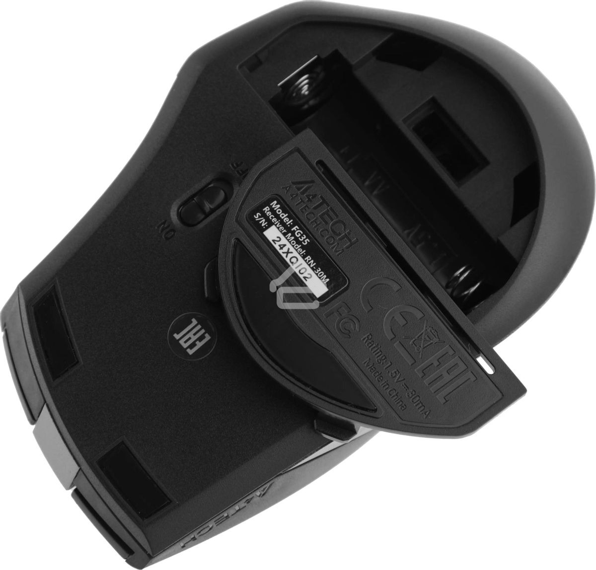 Мышь беспроводная A4Tech Fstyler FG35 серый/черный, 2000 dpi, радиоканал, USB, кнопки - 6