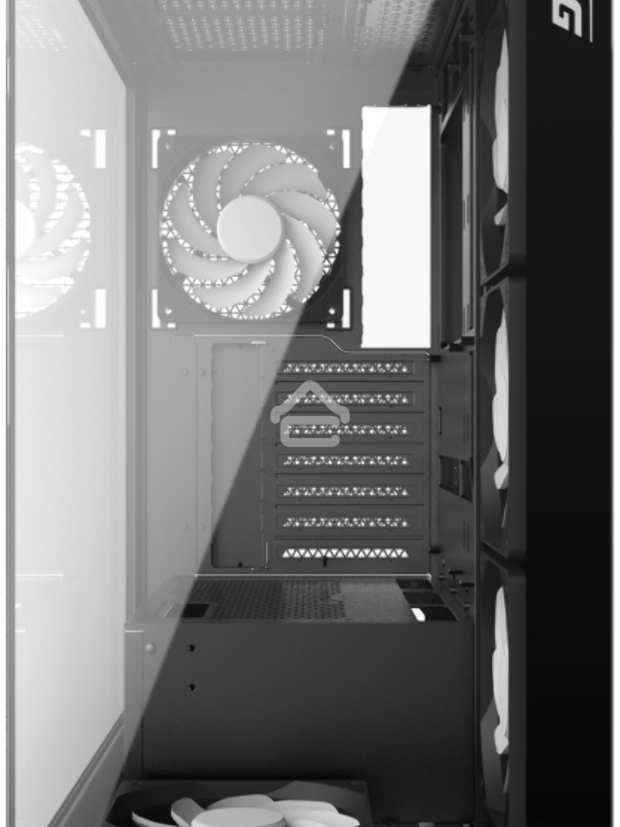 Компьютерный корпус XPG INVADER X BLACK (INVADERXMT-BKCWW) Mid-Tower Gaming ATX PC Case with Panoramic View, Tempered Glass Panels, and RGB Lighting Black