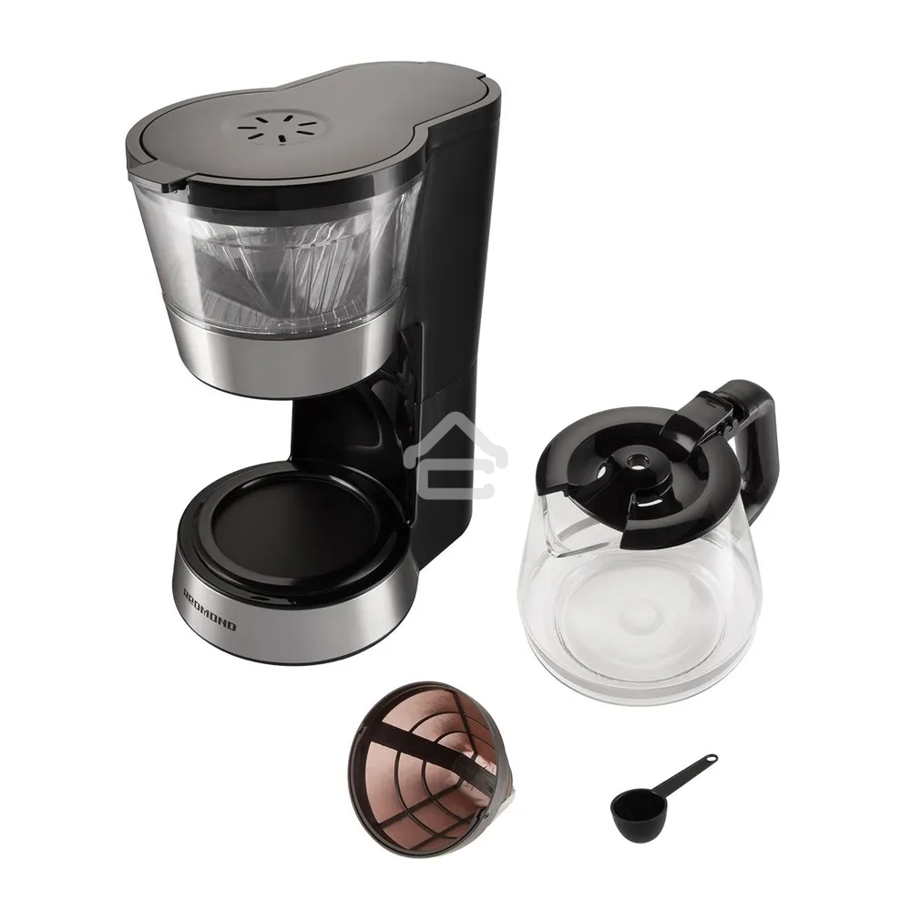 Кофеварка капельная Redmond CM700 черный, исп. кофе - молотый, 1.2 л, 900 Вт