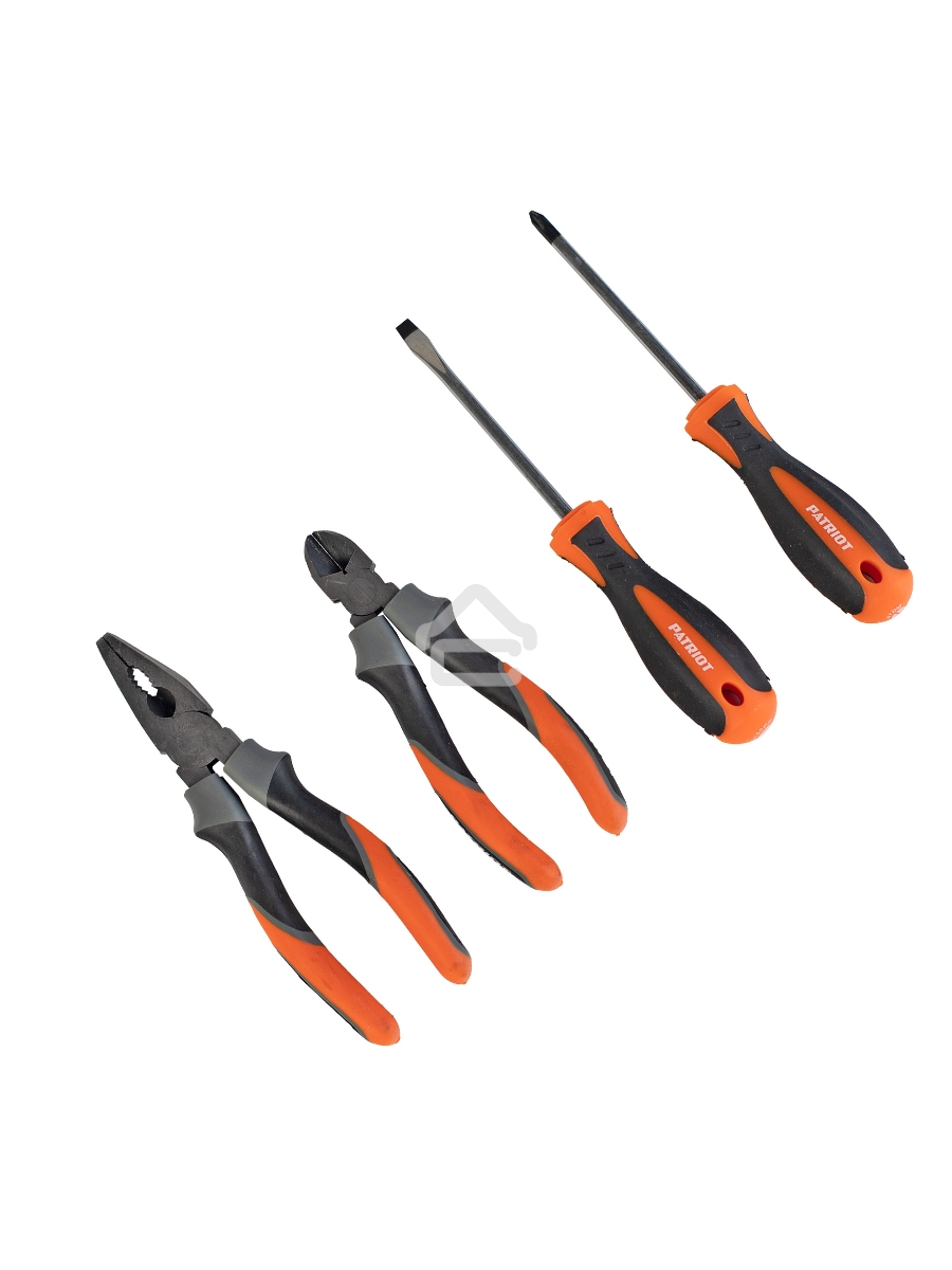 Набор инструментов Patriot 4 в 1 SPS-4: отвертки SL6*100, PH2*100, пассатижи 180мм, кусачки 160мм