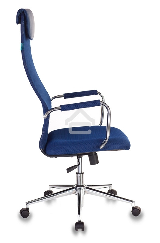Кресло руководителя Бюрократ KB-9N/DB/TW-10N синий TW-01 TW-11 сетка крестовина хром