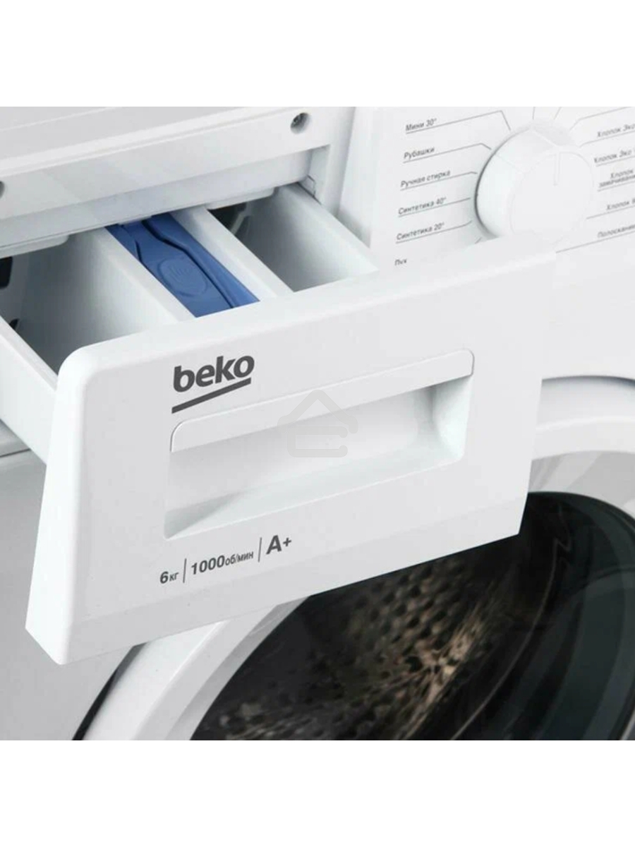 Стиральная машина Beko WRE6511BWW  (R) белый, загрузка фронтальная 6 кг, 1000 об/мин., класс: А