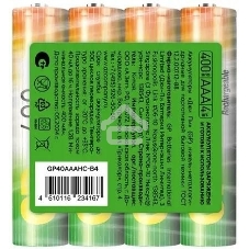 Аккумулятор GP 40AAAHC-B4 AAA NiMH 400mAh (4шт) спайка Аккумулятор GP 40AAAHC-B4 AAA NiMH 400mAh (4шт) спайка