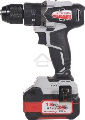 Дрель-шуруповерт аккумуляторная INTERSKOL DAU-13/36V 50