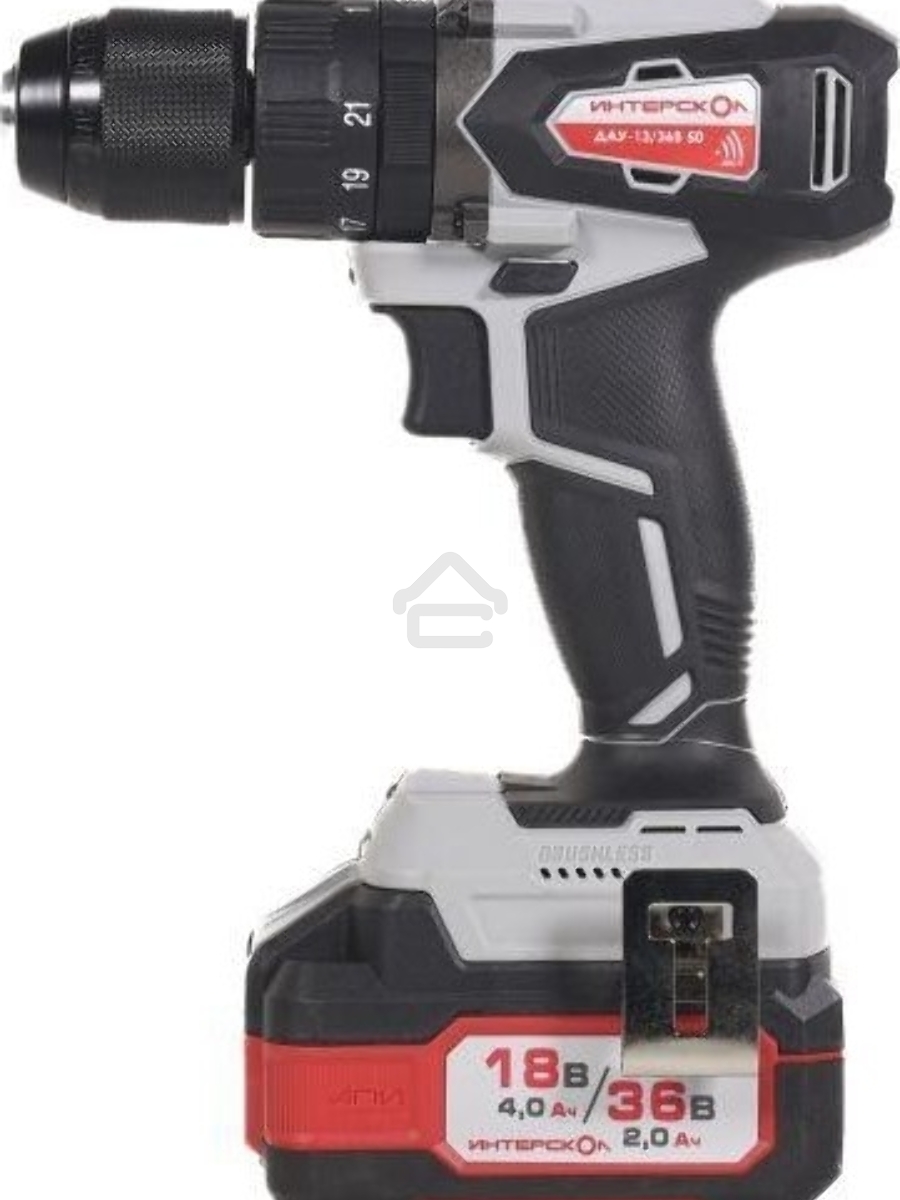 Дрель-шуруповерт аккумуляторная INTERSKOL DAU-13/36V 50