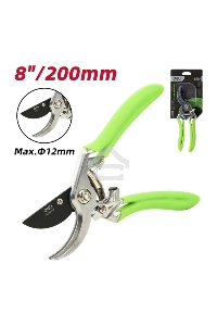 Секатор садовый Deli DL580207 цельнокованный, лезвия с тефлоновым покрытием, длина 215мм, макс. диаметр резки 12мм, сталь SK5