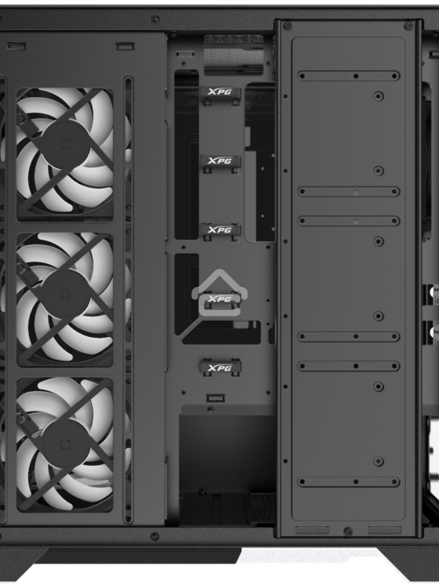Компьютерный корпус XPG INVADER X BLACK (INVADERXMT-BKCWW) Mid-Tower Gaming ATX PC Case with Panoramic View, Tempered Glass Panels, and RGB Lighting Black