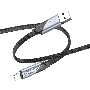 Кабель Hoco U119 Machine iP USB (m)-Lightning (m) 1.2м черный плоский коробка