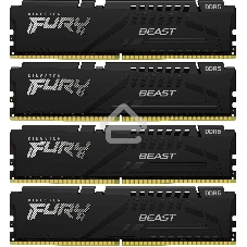 Оперативная память Kingston Fury Beast, DDR5, 128Gb (4x32Gb), 5200MHz, CL40, DIMM, радиатор, черный