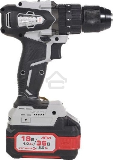 Дрель-шуруповерт аккумуляторная INTERSKOL DAU-13/36V 50