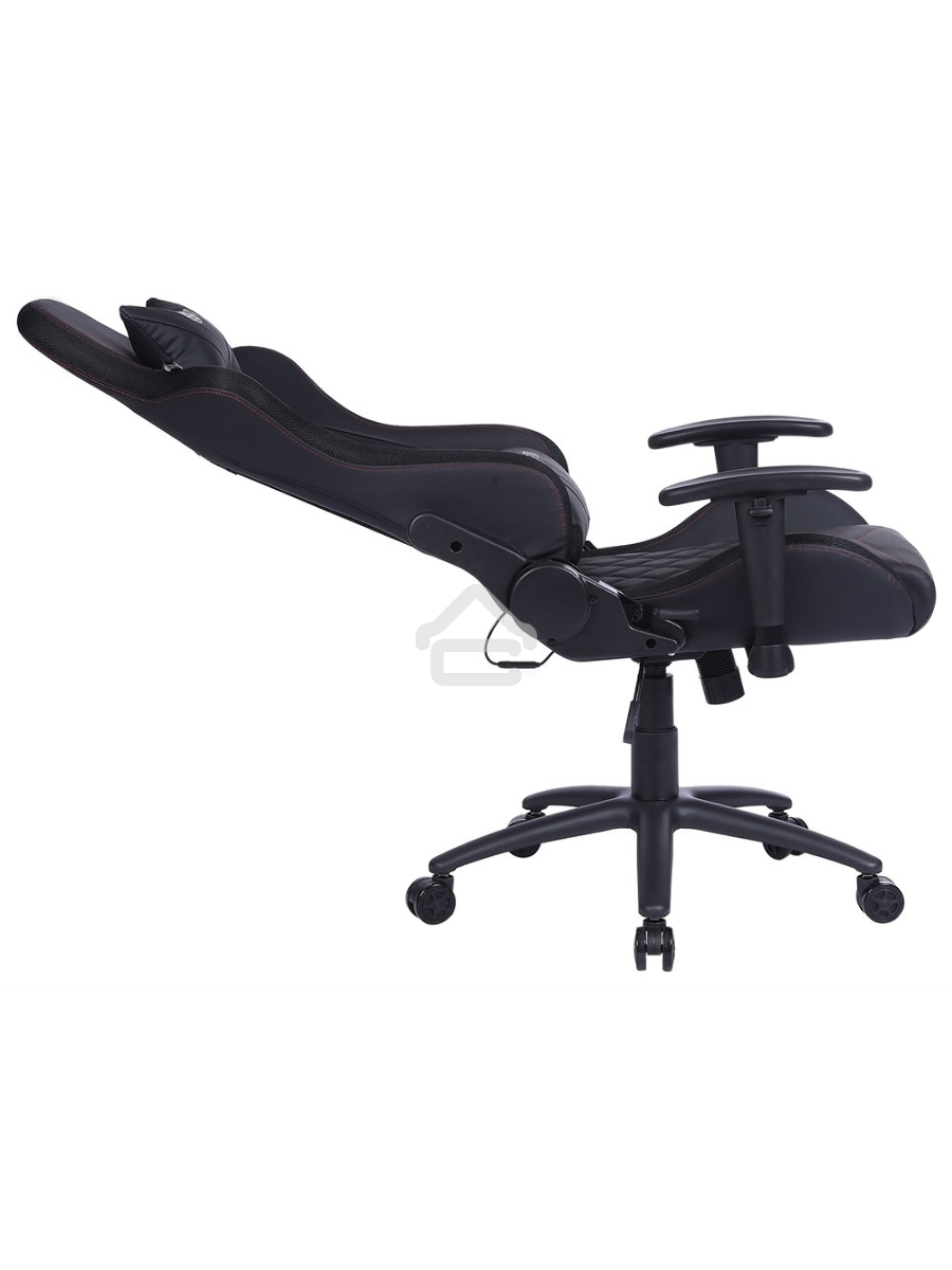 Кресло игровое Cactus CS-CHR-0099BLR черный/красный, сиденье черный/красный, эко.кожа, с подголов. крестовина металл, пластик черный