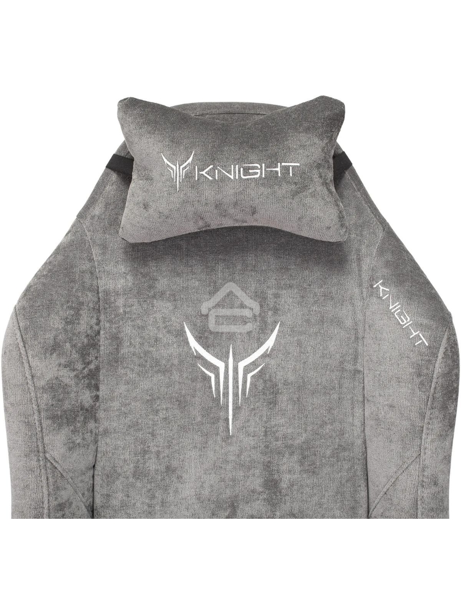 Кресло игровое Knight N1 Fabric серый Light-19 с подголов. крестовина металл