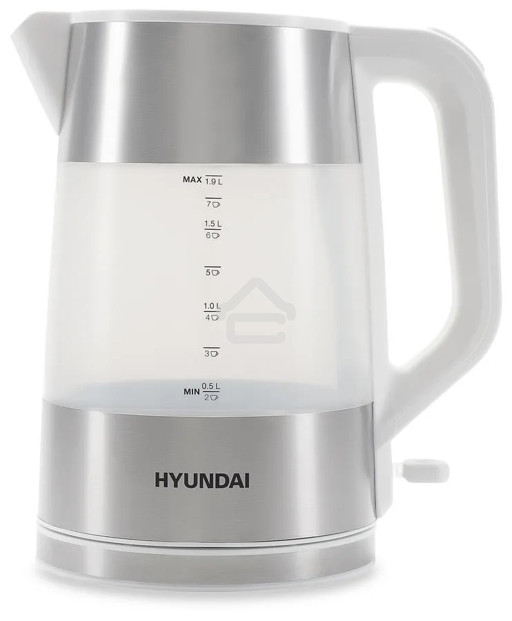 Чайник электрический Hyundai HYK-P4025 1.9 л, 2200 Вт, белый (корпус: пластик)