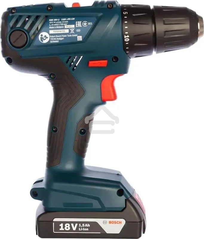 Дрель-шуруповерт Bosch GSR 180 LI 06019F8109, Аккумуляторная, 2 АКБ, Кейс
