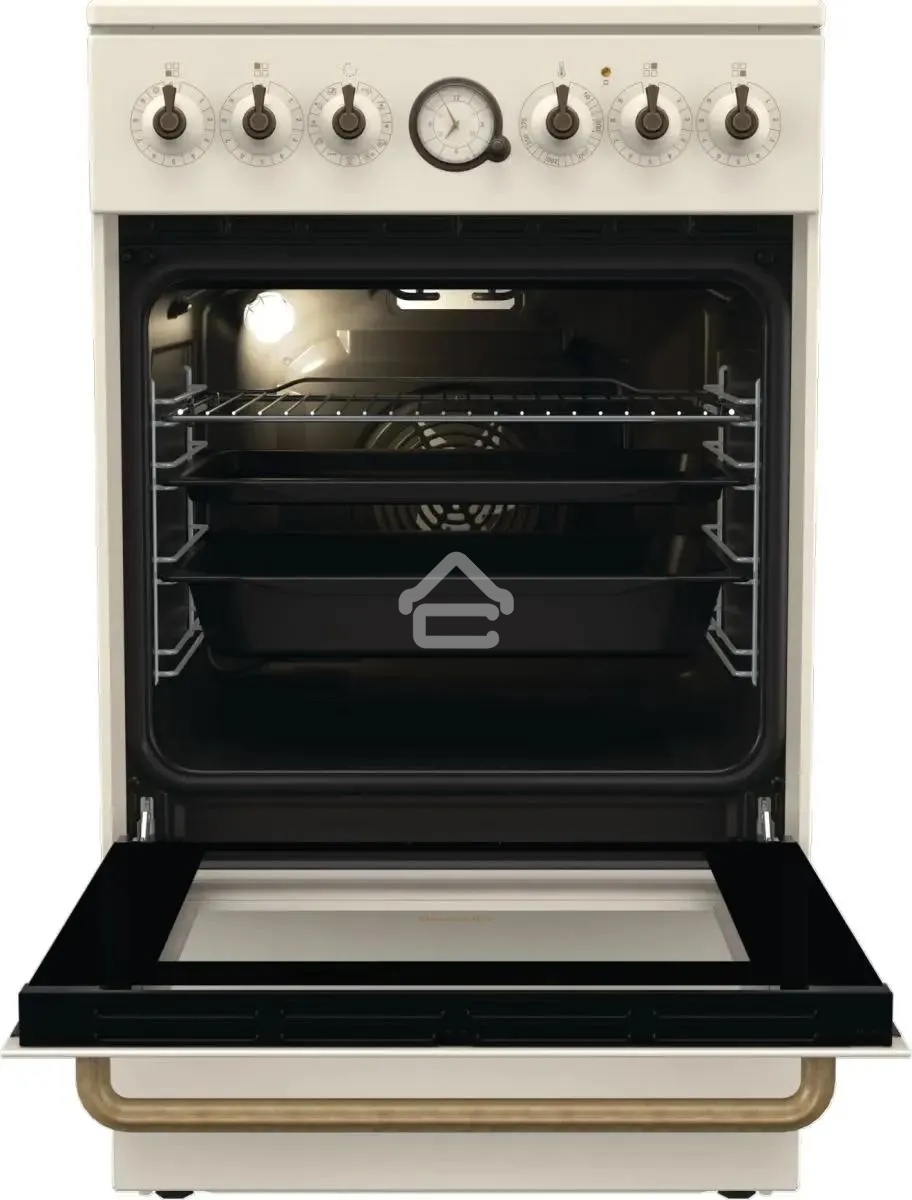 Плита электрическая Gorenje GECS5B70CLI бежевый, конфорок 4 электрических, духовка 70 л, 50 см x 85 см x 59.4 см