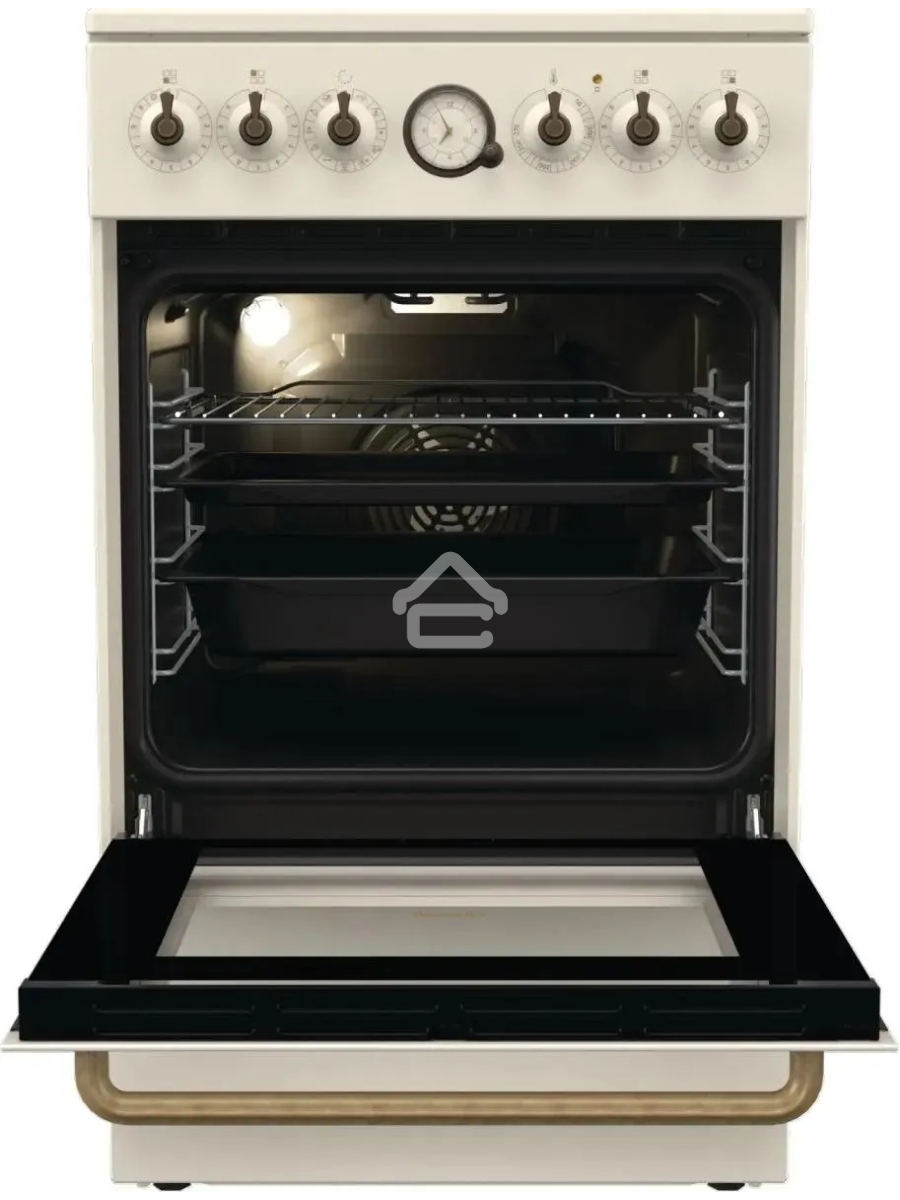 Плита электрическая Gorenje GECS5B70CLI бежевый, конфорок 4 электрических, духовка 70 л, 50 см x 85 см x 59.4 см