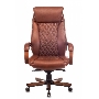Кресло руководителя Бюрократ T-9924WALNUT светло-коричневый Leather Eichel, кожа, с подголов. крестовина металл/дерево