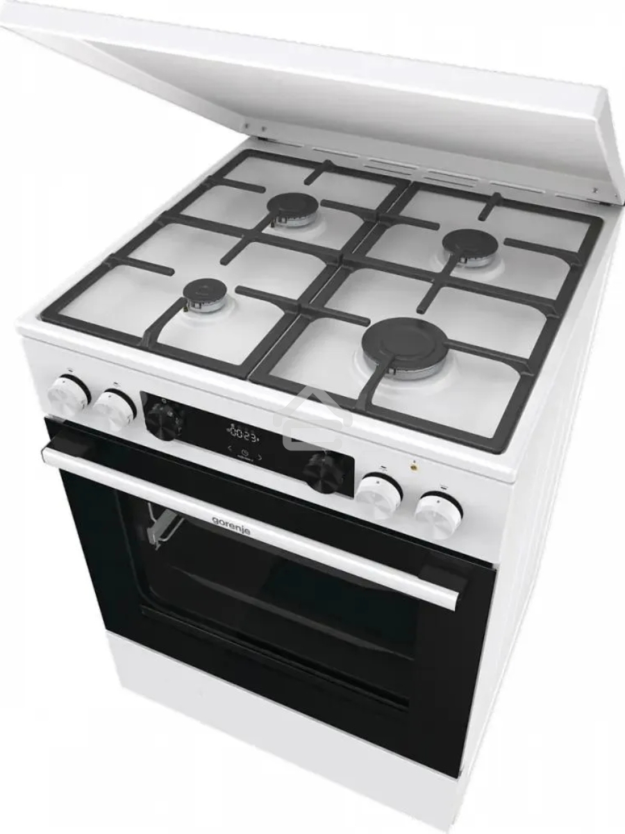Плита комбинированная Gorenje GKS6C71WF белый, конфорок 4 газовых, духовка 71 л, 60 см x 85 см x 60 см