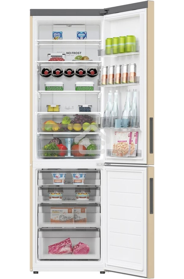 Холодильник Haier C2F637CGGU1 золотистый, двухкамерный, 278/108л, морозилка снизу, No Frost