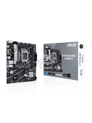 Материнская плата ASUS PRIME B760M-K, LGA 1700, Intel B760, 2xDDR5, 4xSATA, 2xM.2, 1xPCIe 4.0 x16, 2xPCIe x1, 1xHDMI, 1xVGA, 1x 2.5Gb LAN, 2xUSB-A 3.2 Gen 1, 2xUSB-A 2.0, 3x3.5 мм, 7.1, mATX