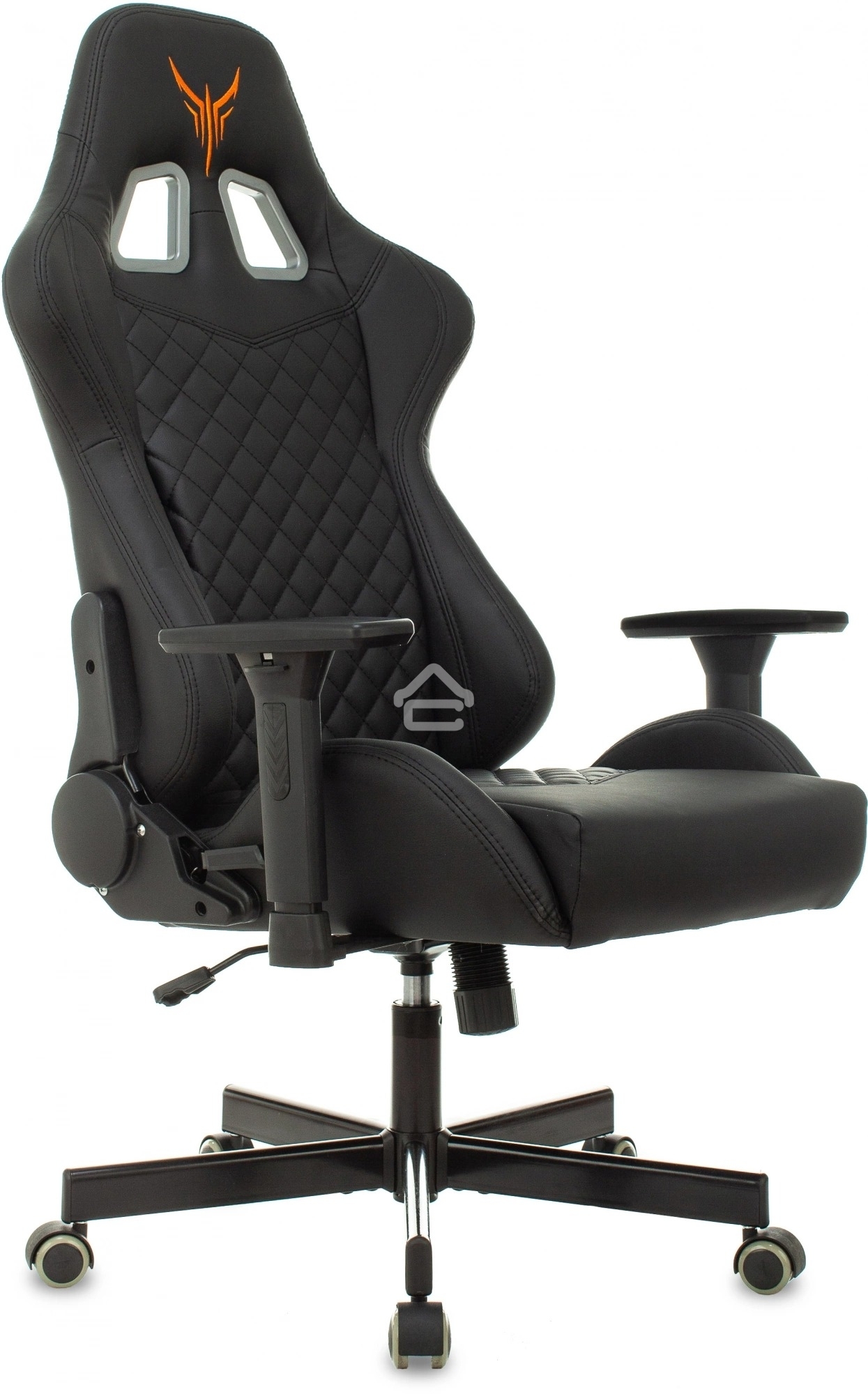 Кресло игровое Knight ARMOR черный, ромбик, эко.кожа, с подголовником, крестовина металл