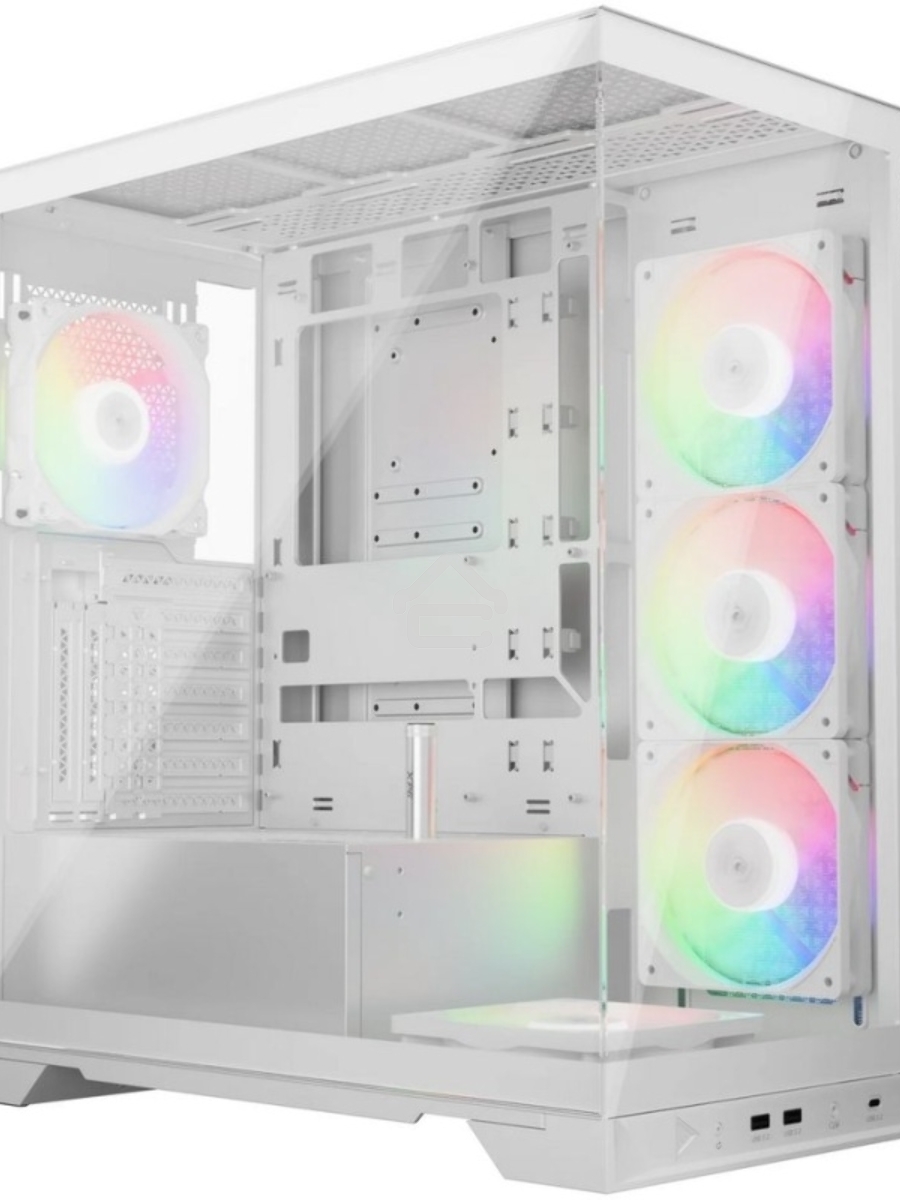 Компьютерный корпус XPG INVADER X WHITE (INVADERXMT-WHCWW) Mid-Tower Gaming ATX PC Case with Panoramic View, Tempered Glass Panels, and RGB Lighting Black