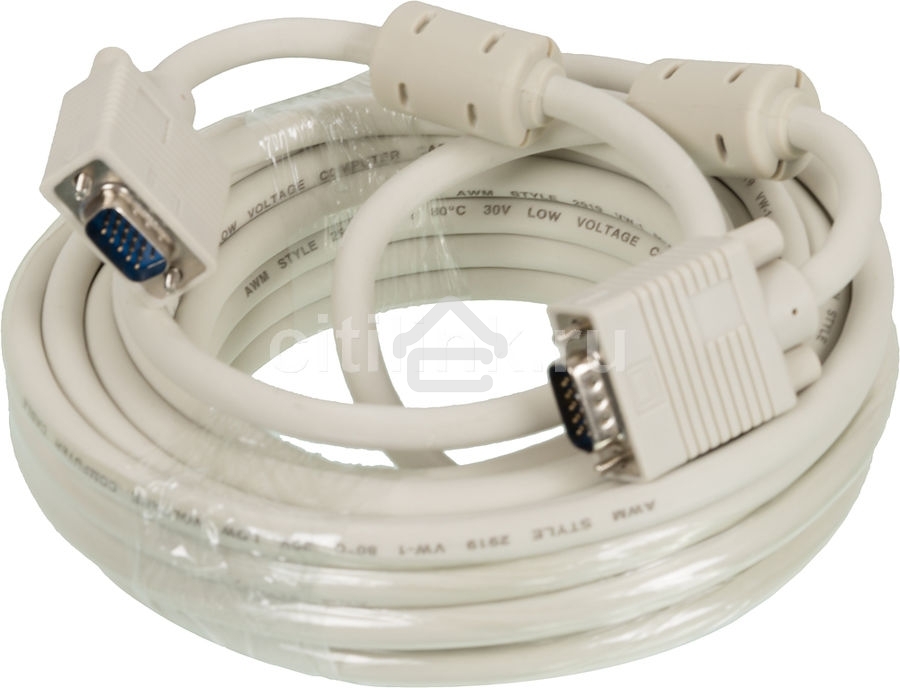 Кабель SVGA Ningbo CAB016S-10m VGA HD15 (m)/VGA HD15 (m) 10м феррит.кольца (CAB016S-10M-BR)