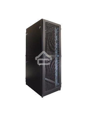 Шкаф серверный напольный 42U (800  1000) двойные перфорированные двери 2 шт., цвет черный