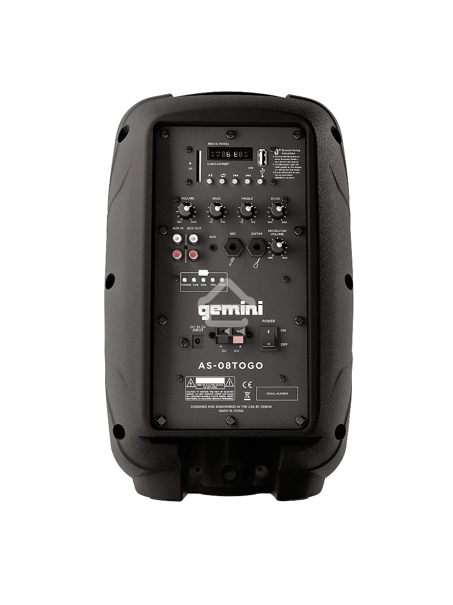 Акустическая система Gemini [AS-08TOGO] 2-х полосная, активная, 30 Вт, 60-20000 Гц, 8