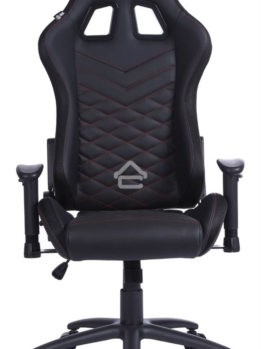 Кресло игровое Cactus CS-CHR-0099BLR черный/красный, сиденье черный/красный, эко.кожа, с подголов. крестовина металл, пластик черный