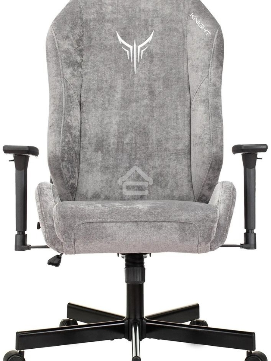 Кресло игровое Knight N1 Fabric серый Light-19 с подголов. крестовина металл