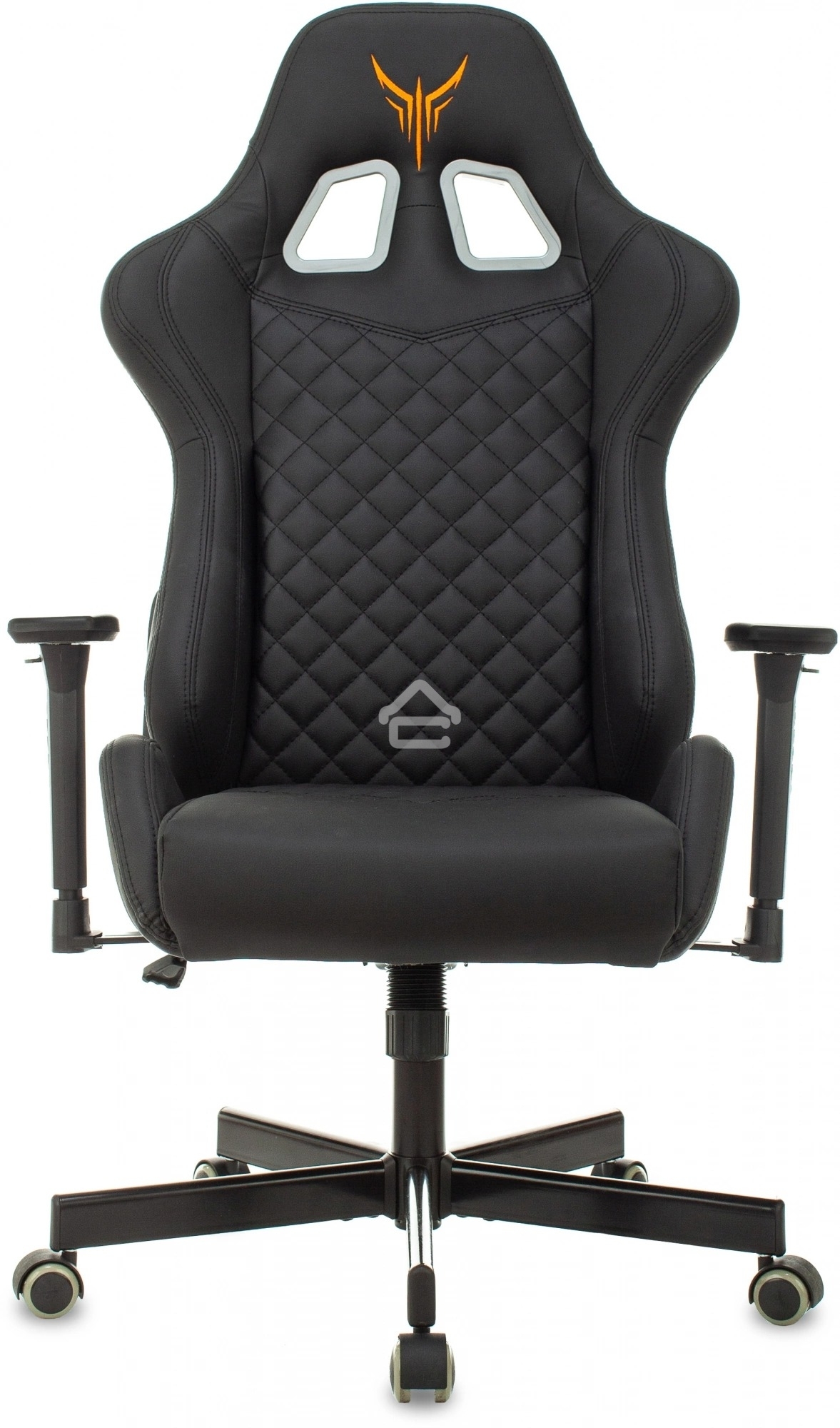 Кресло игровое Knight ARMOR черный, ромбик, эко.кожа, с подголовником, крестовина металл