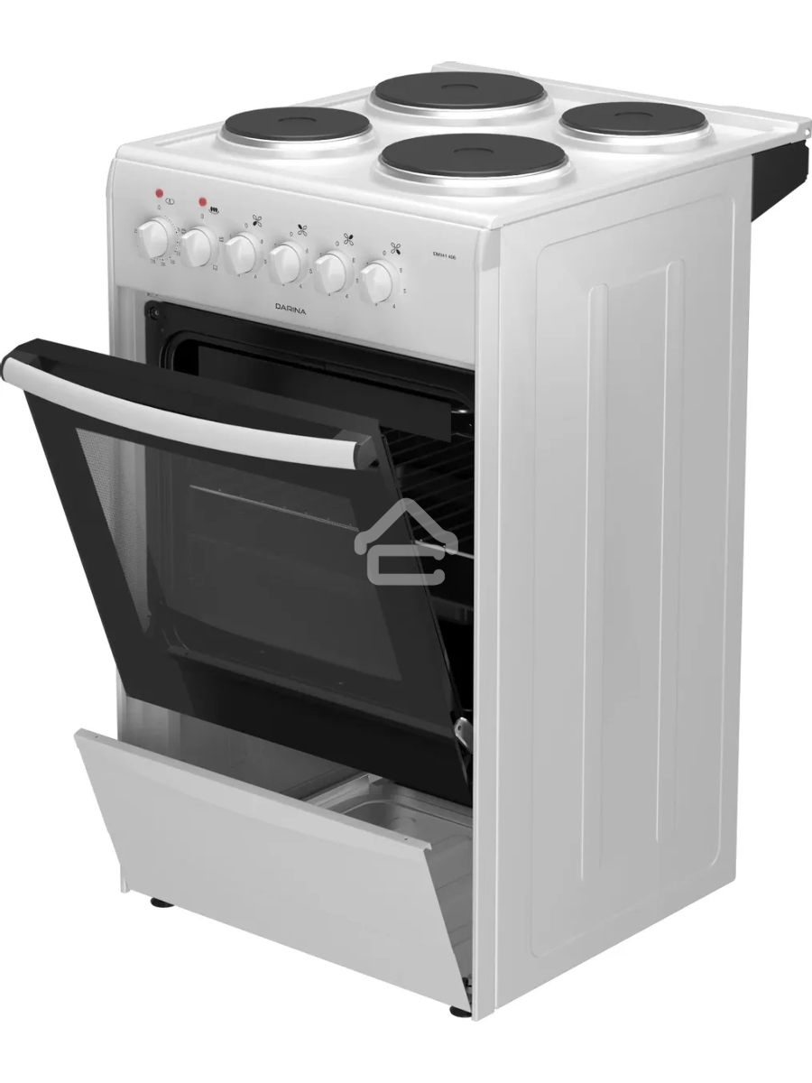 Плита электрическая Darina 1B EM 341 406 W белый/черный, конфорок 4 шт, духовка 50 л, 50 см x 85 см x 56 см